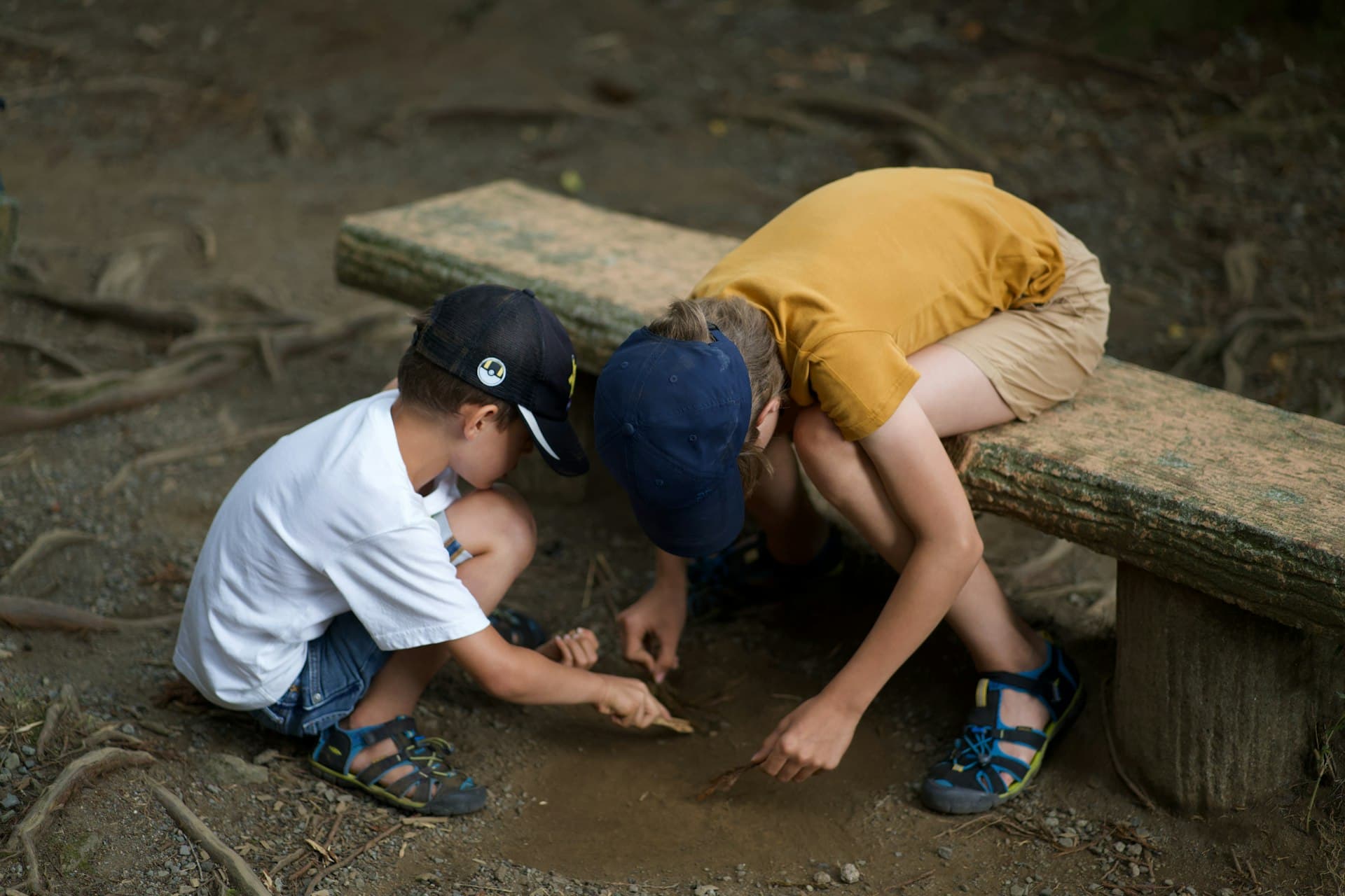 Kids exploring outdoors together