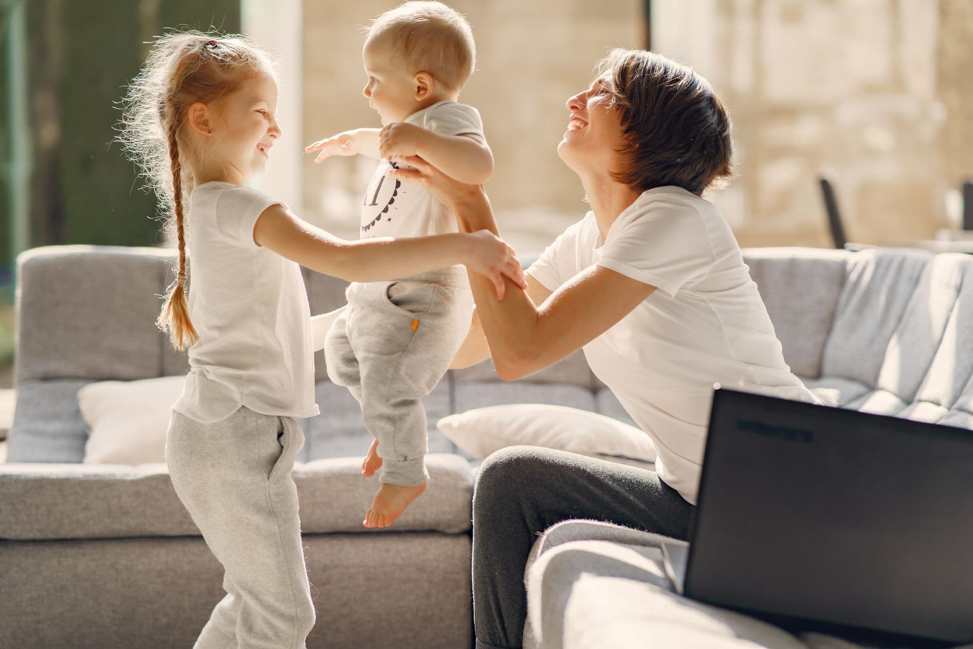 A family sharing a warm moment together